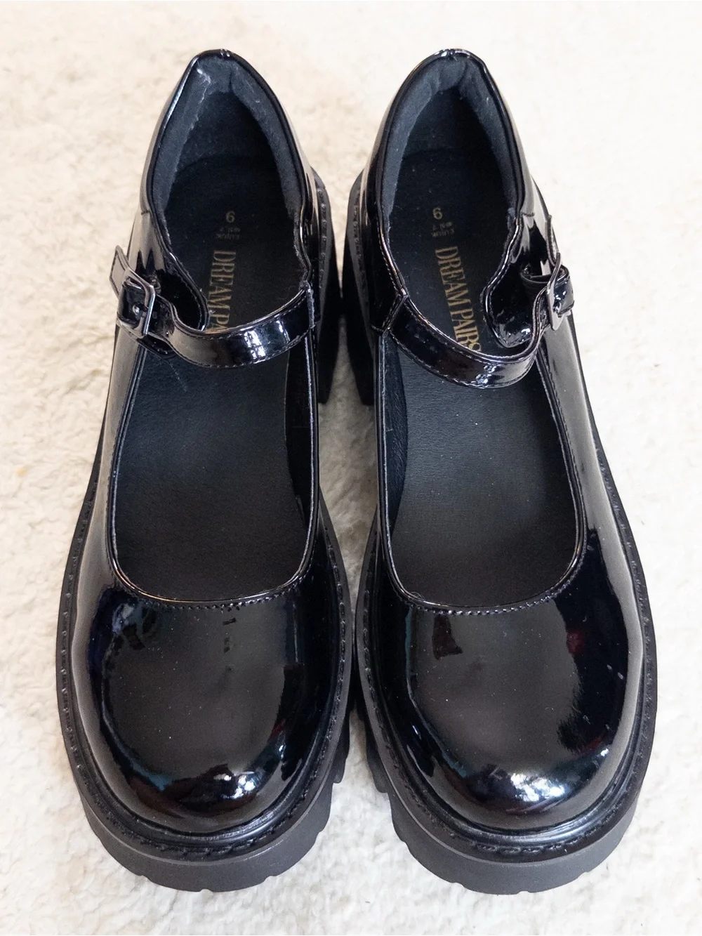 Dream Pairs Black Patent Platform Mary Jane Shoes Women’s Size 9 Goth